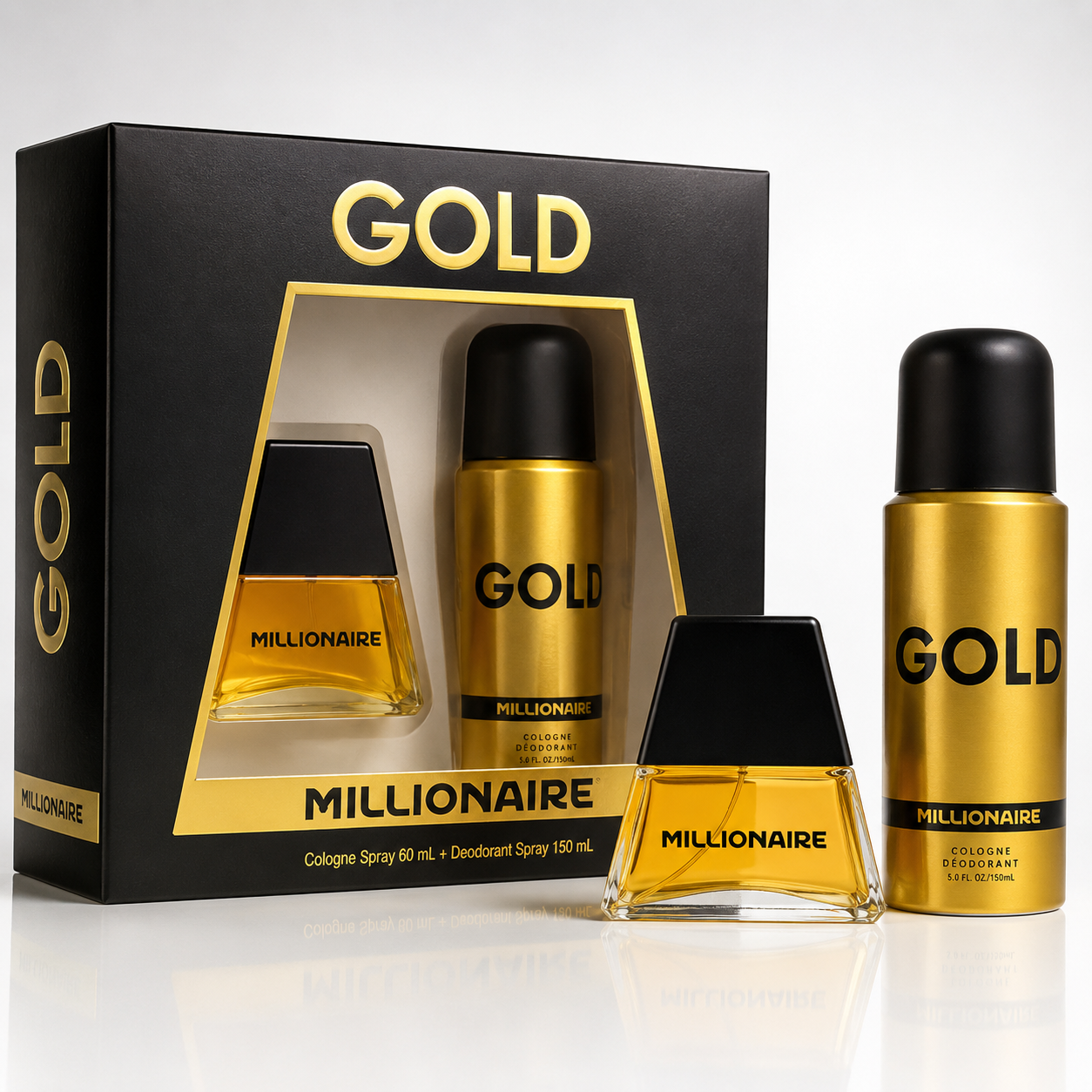 Set Perfume Millionaire Gold 60 ml + Desodorante 150 ml