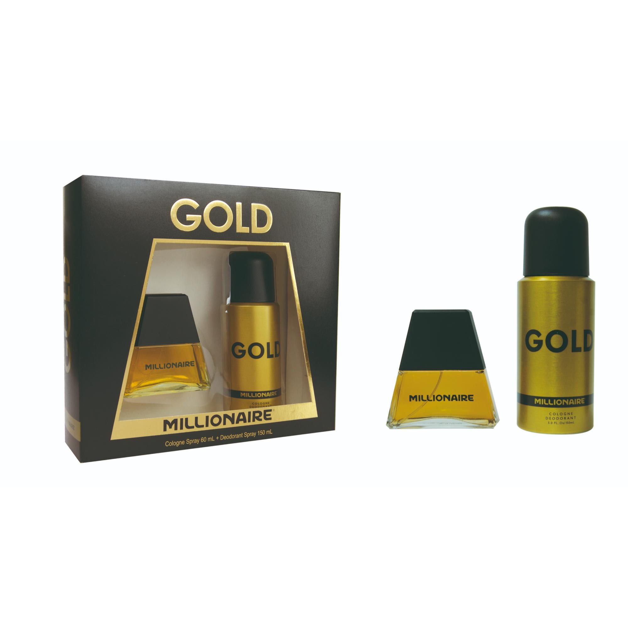 Set Perfume Millionaire Gold 60 ml + Desodorante 150 ml